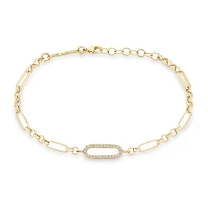 Zoë Chicco 14K Yellow Gold Medium Mixed Paperclip Rolo Chain Bracelet